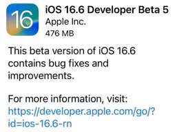 iOS / iPadOS 16.6 Beta 5更新了哪些内容？