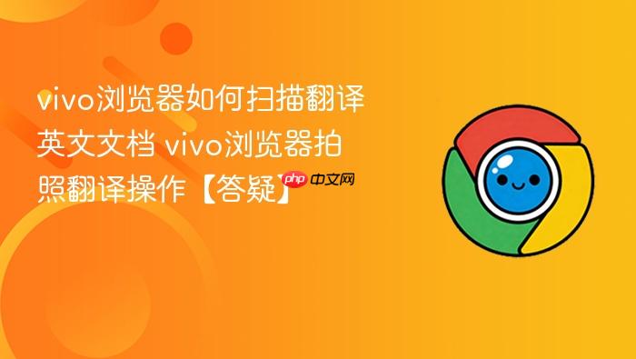 vivo浏览器如何扫描翻译英文文档 vivo浏览器拍照翻译操作【答疑】
