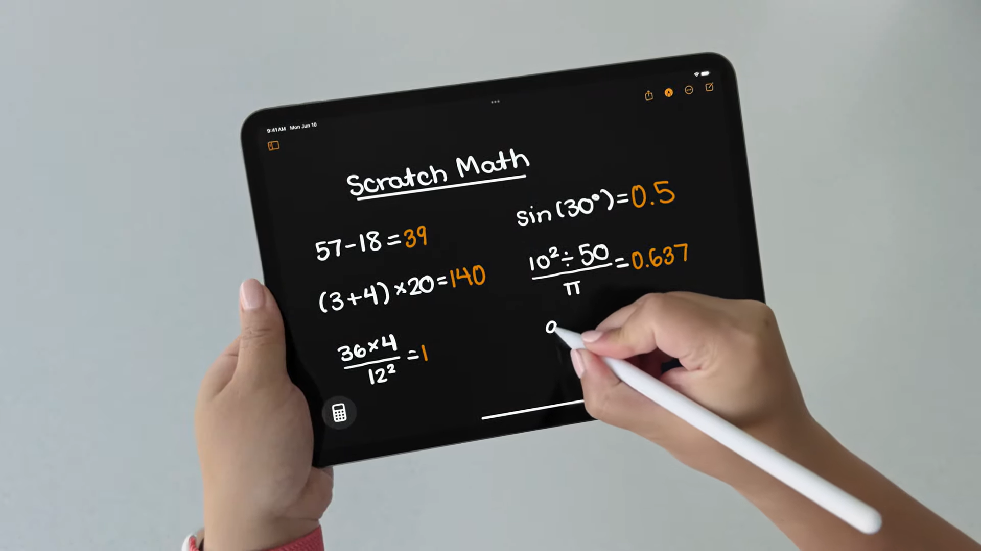 iPadOS 18如何使用数学笔记功能_iPad计算器手写解题教程