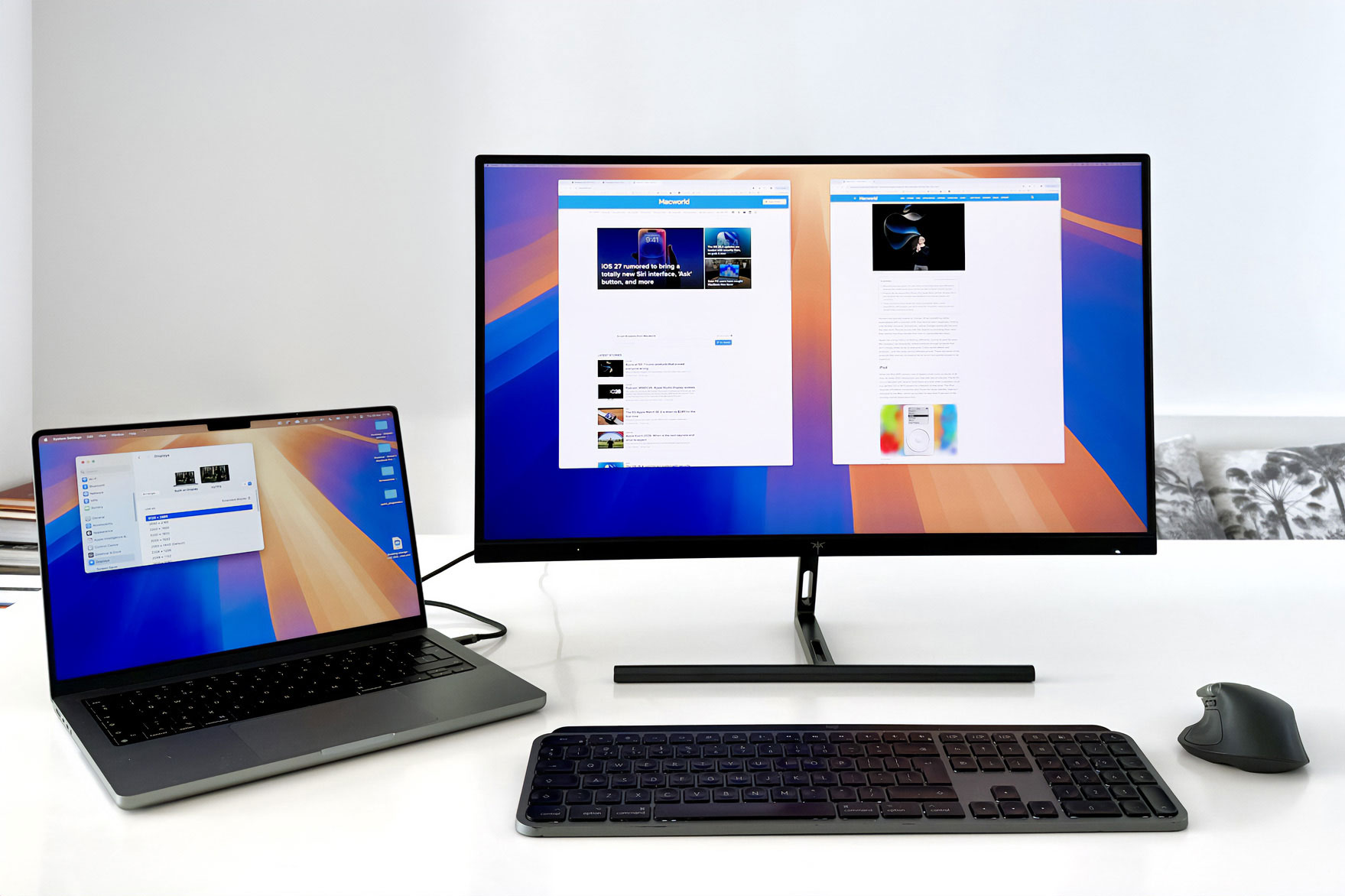 MacBook Pro 16如何设置外接显示器的排列顺序_Mac多屏扩展排列